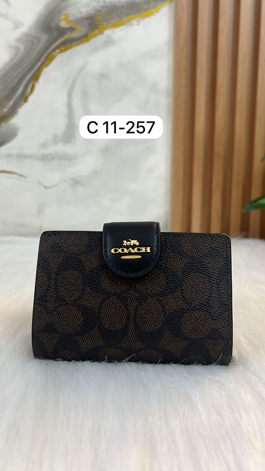 BILLETERA MEDIANA NEGRO CON MARRON