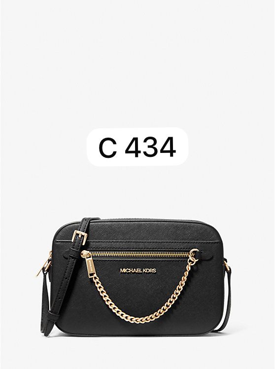 Jet Set Crossbody Negro con cadena dorada MK 