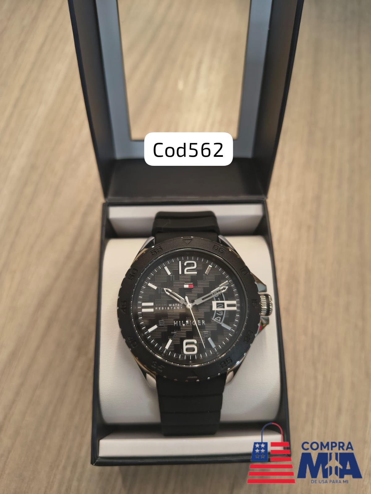 RELOJ TH CORREA DE GOMA NEGRO CON ESFERA NEGRA Y PLATEADA - CODY