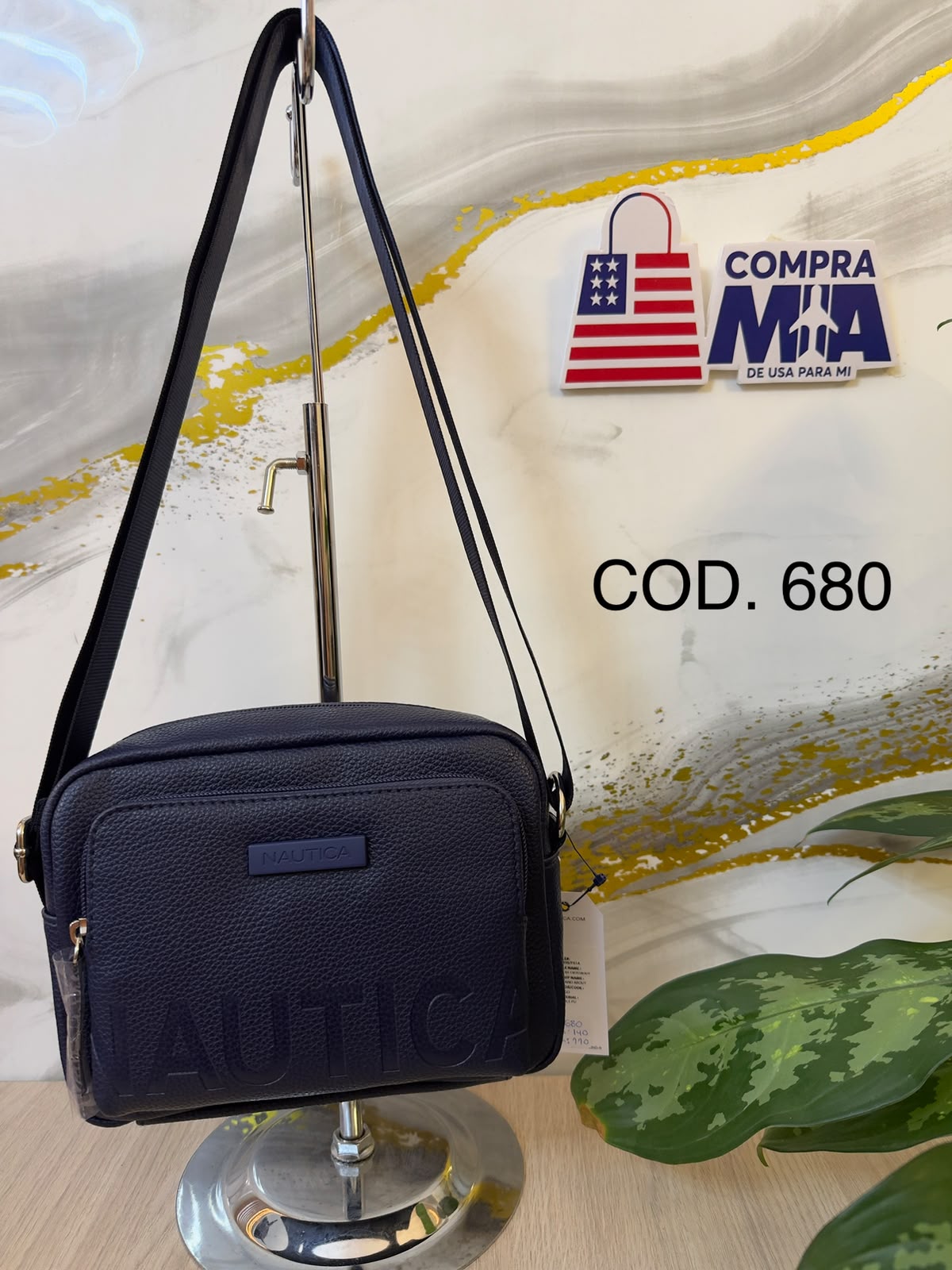 Crossbody natutica cuero azul 