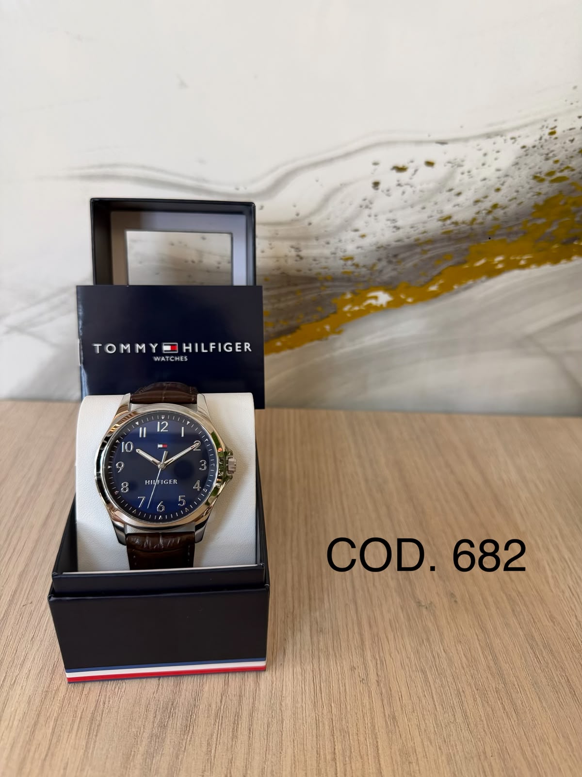 RELOJ HOMBRE CORREA MARRON CUERO CON ESFERA AZUL CON PLATEADO 