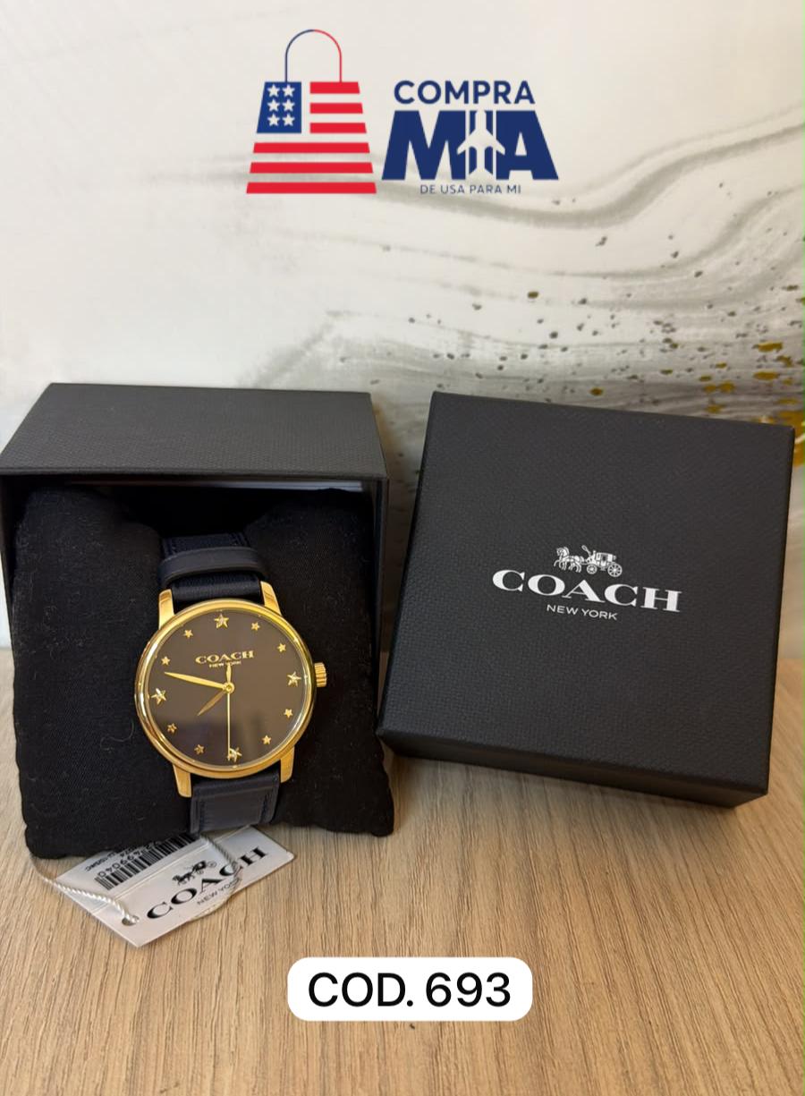 Reloj Coach mujer azul con dorado 
