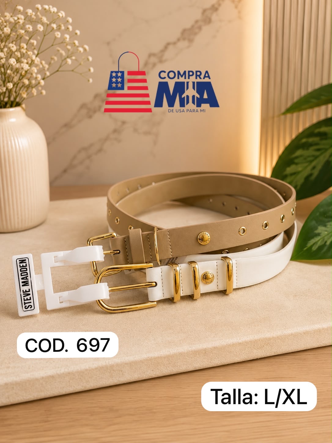 CORREA SM DOBLE LXL BLANCO Y CREMA 