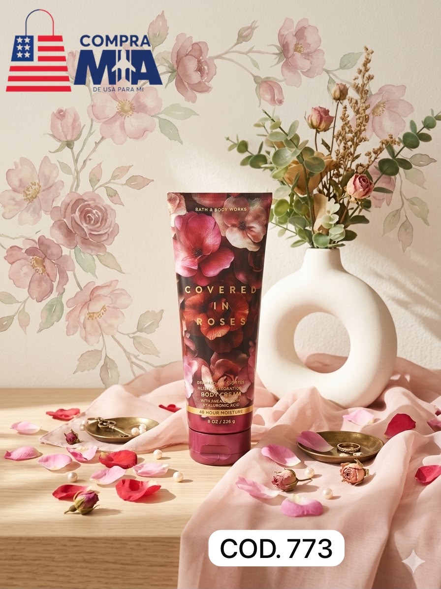 BW CREMA COVERED IN ROSES