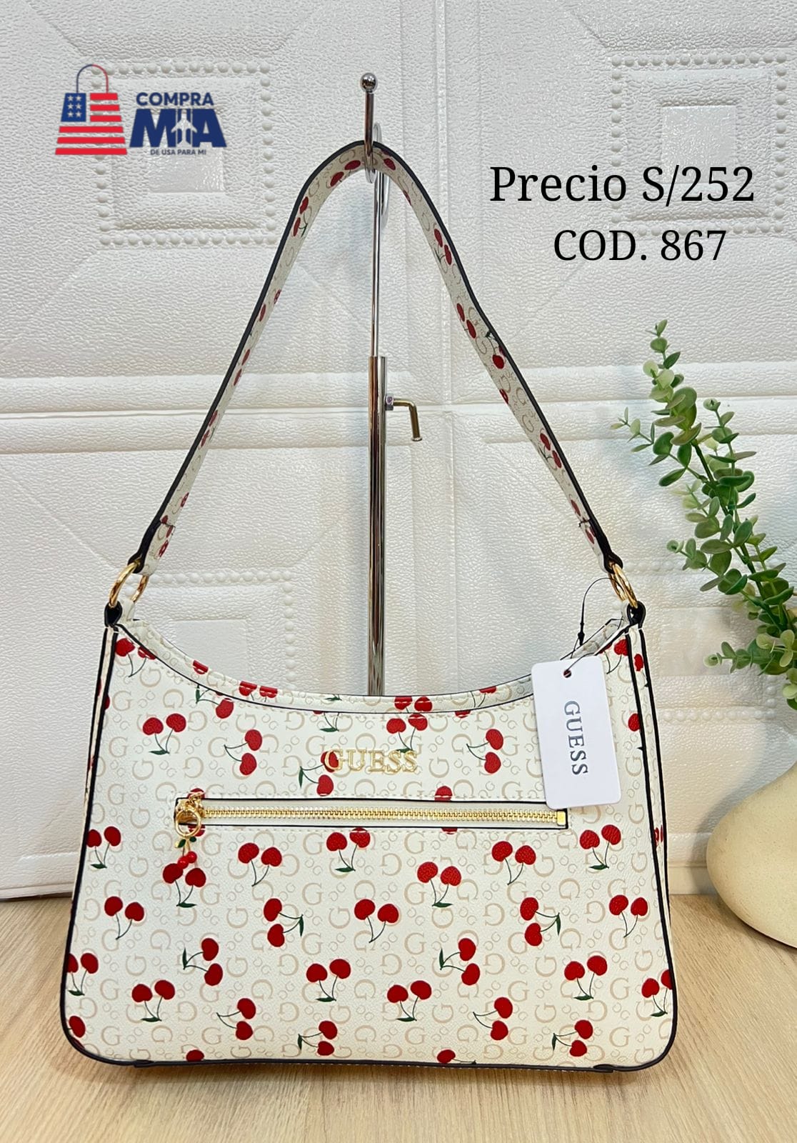 CARTERA BAGUETTE GUESS CON CEREZAS 